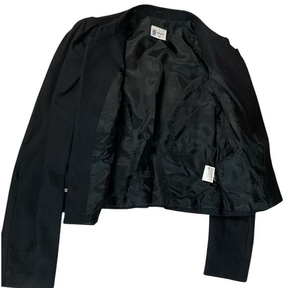 Hagro Structured 100% Wool Cropped Blazer Gorgouse Detail Timeless Classic SZ 38 - Picture 8 of 15